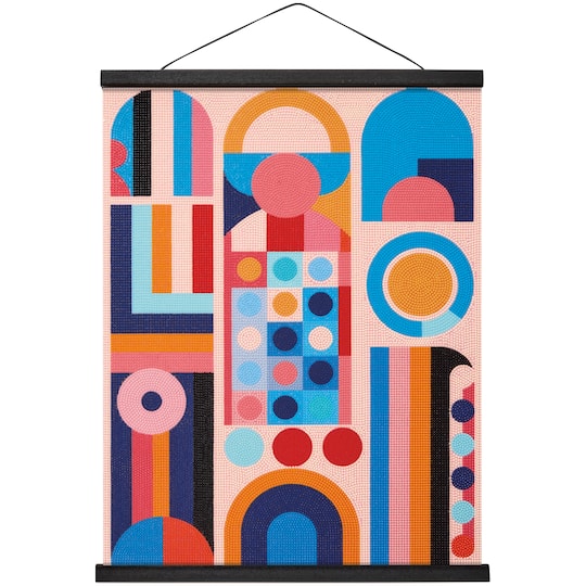 16" x 20" Pink Geometric Diamond Art Kit with Wood Frame by Make Market®